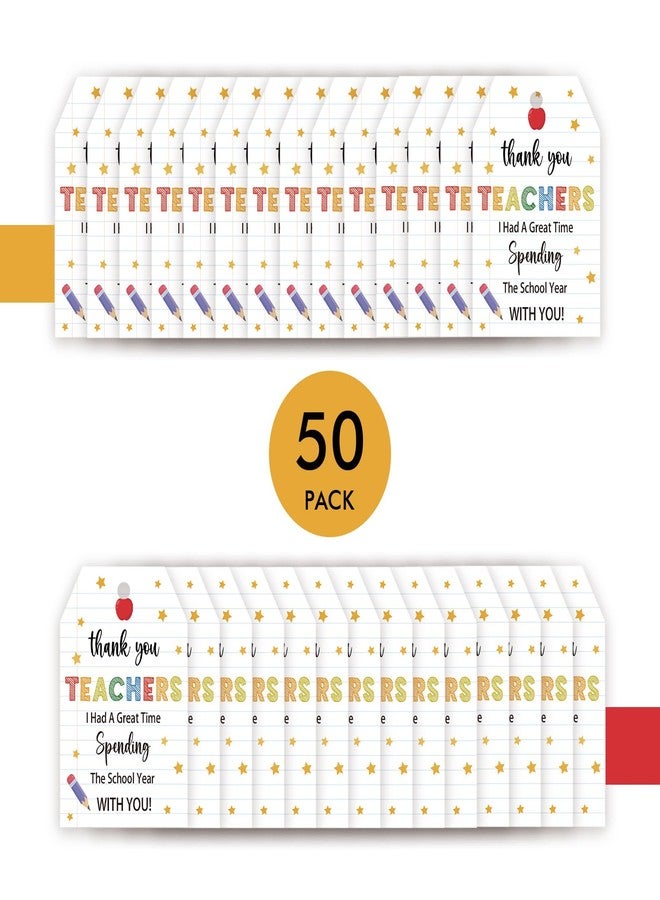 FORSHEEP 50pcs Teacher Thank You Tags, Teacher Appreciation Gift Tag with String for Party, Teacher Appreciation Week Favor Tags, Back to School Gifts for Teachers - Image 3